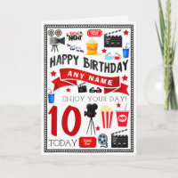 Movie Film Night Personalised Birthday Card