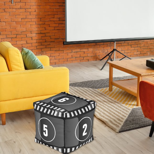 Movie Film Reel Custom Number Countdown Theater Pouf (Creator Uploaded)