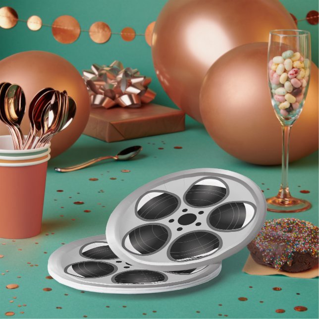 Movie Film Reel Home Theater  Paper Plates (Multi)