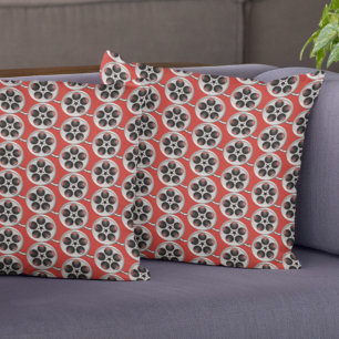 Movie Film Reel Pattern Red Home Theater Throw Pillow
