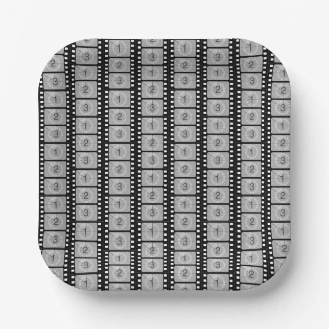 Movie Film Strip Paper Party Plates (Front)
