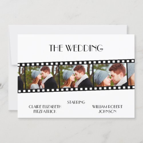 Movie Film Strip Photo Collage Save the Date Card