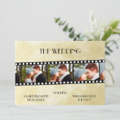 Movie Film Strip Photo Collage Save the Date Card (Standing Front)