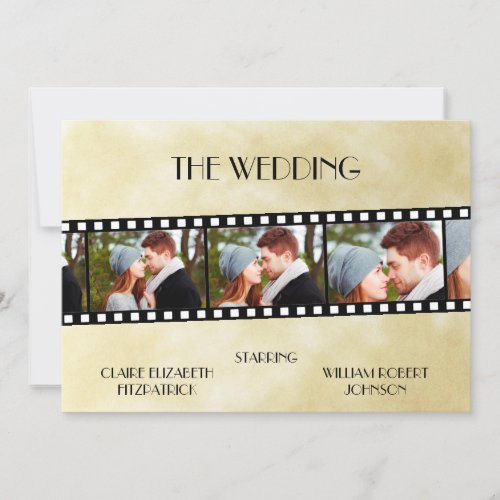 Movie Film Strip Photo Collage Save the Date Card