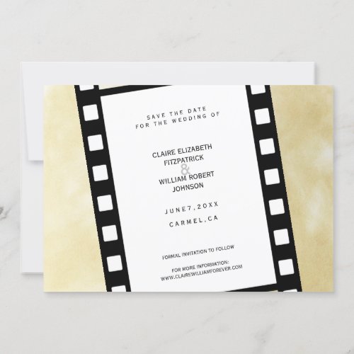 Movie Film Strip Photo Collage Save the Date Card