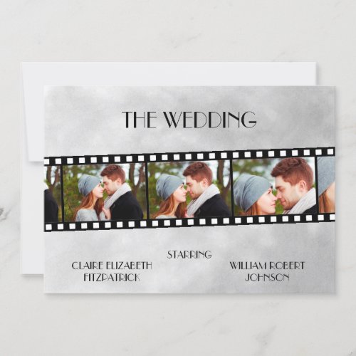 Movie Film Strip Photo Collage Wedding Invitation