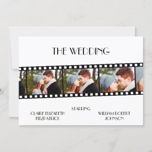 Movie Film Strip Photo Collage Wedding Invitation