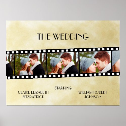 Movie Film Strip Photo Collage Wedding Welcome Poster