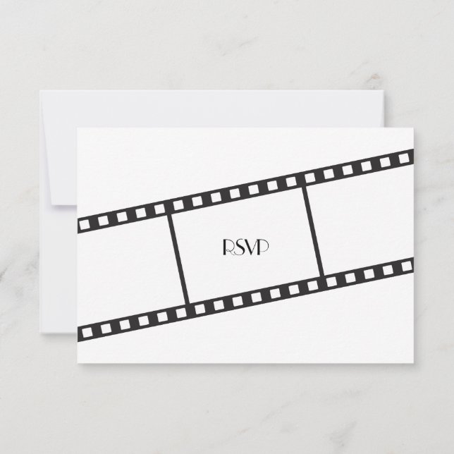 Movie Film Strip Wedding RSVP Response Invitation (Back)