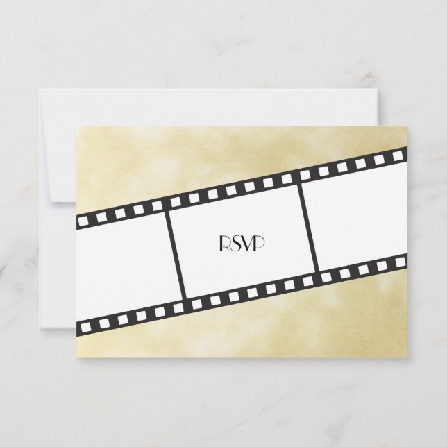 Movie Film Strip Wedding RSVP Response Invitation (Back)