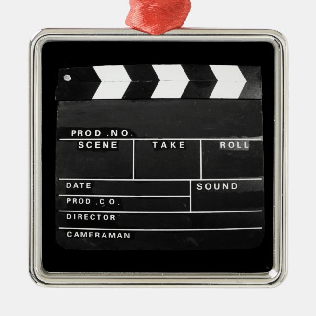 movie film video makers Clapper board design Metal Ornament (Front)
