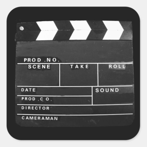 movie film video makers Clapper board design Square Sticker