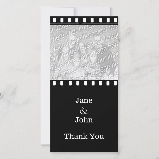 Movie Film Wedding Theme Photo Thank You (Front)