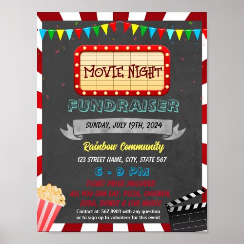Movie Fundraiser event template Poster