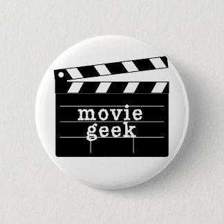 Movie Geek with Clapboard Pinback Button