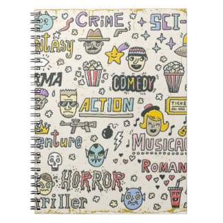 Movie Genres: TV Shows Doodle Set Notebook