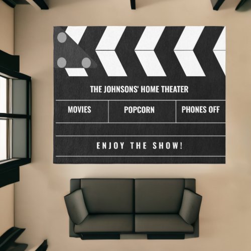 Movie Home Theater Rug _ Personal Custom Clapboard