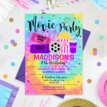 Movie Invitation Girl Cinema Party Invite