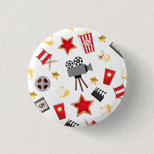 Movie Lover Pattern Pinback Button