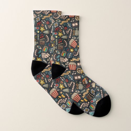 Movie Lovers matching all over pattern print Socks