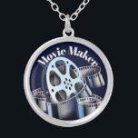 Movie Maker Silver Plated Necklace<br><div class="desc">The Movie Maker Charm necklace is made especially for the movie maker in you,  or as a gift for the movie maker inside the person,  you know. Charm diameter: 1.125, " chain length: 18" with 2" extender plated with Sterling Silver lobster-claw clasp. UV resistant and waterproof,  made in U.S.A.</div>
