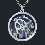 Movie Maker Silver Plated Necklace<br><div class="desc">The Movie Maker Charm necklace is made especially for the movie maker in you,  or as a gift for the movie maker inside the person,  you know. Charm diameter: 1.125, " chain length: 18" with 2" extender plated with Sterling Silver lobster-claw clasp. UV resistant and waterproof,  made in U.S.A.</div>