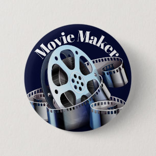 Movie Maker Silver Plated Necklace Button
