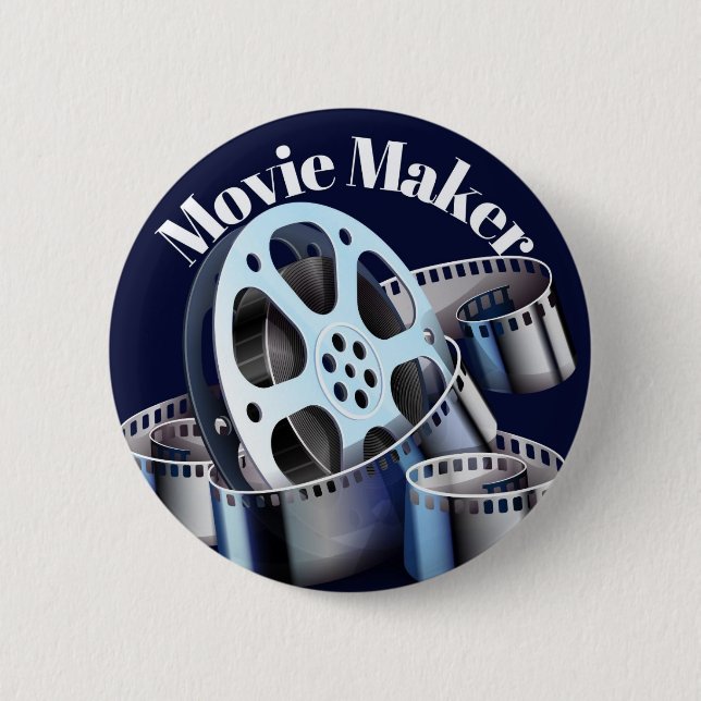 Movie Maker Silver Plated Necklace Button (Front)