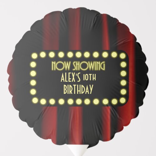 Movie Marquee Personalized Balloon