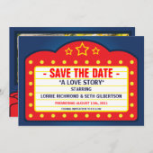 Movie Marquee Theater  Save the Date Announcement (Front/Back)