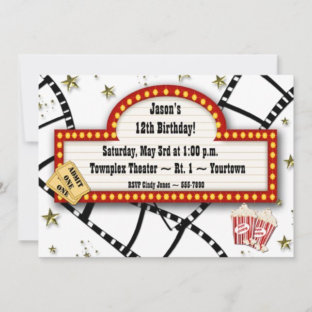 Movie Marquis Invitation (Front)