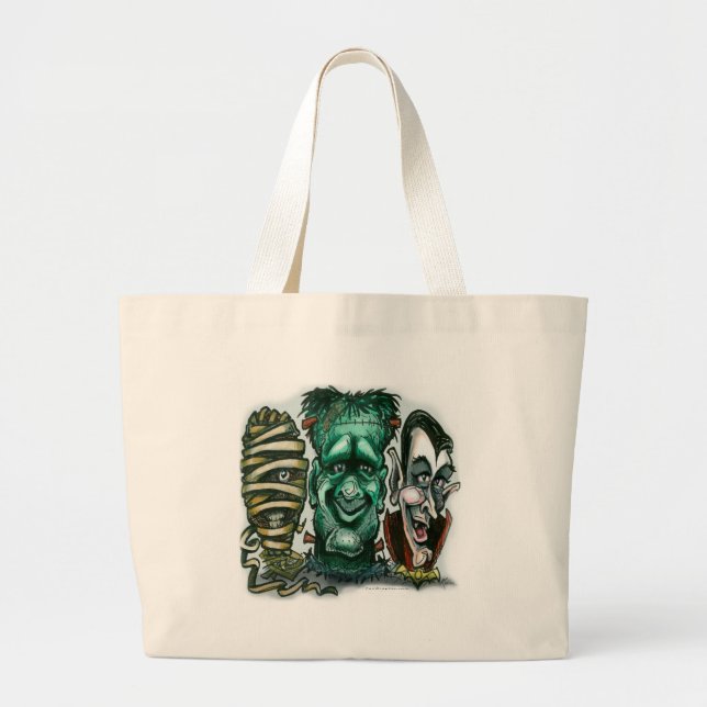 Movie Monsters Large Tote Bag (Front)