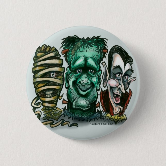 Movie Monsters Pinback Button (Front)