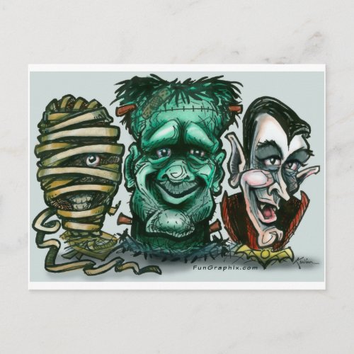 Movie Monsters Postcard