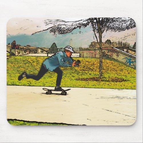 Movie Moves _ Skateboarder Mouse Pad