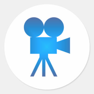 movie movie camera classic round sticker