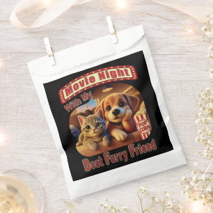 Movie Night - Best Furry Friend - Cute Cat & Dog Favor Bag