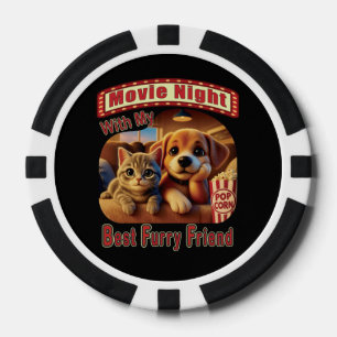 Movie Night - Best Furry Friend - Cute Cat & Dog Poker Chips