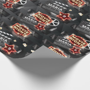 Movie Night Birthday Elegant Wrapping Paper