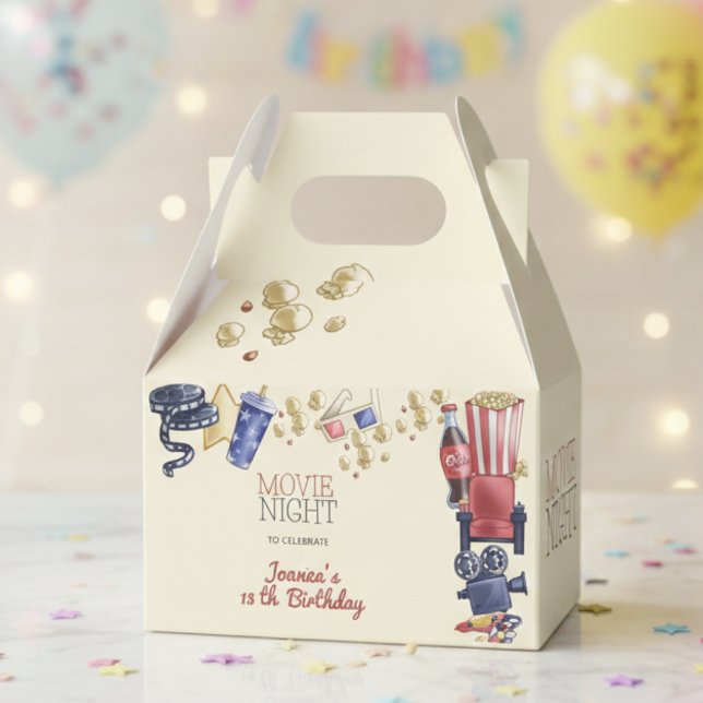 Movie night birthday for kids favor boxes (Creator Uploaded)