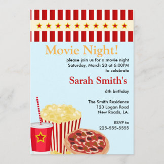 Movie Night Birthday Invitation