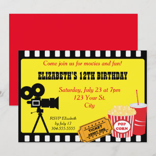 Movie Night Birthday Invitation