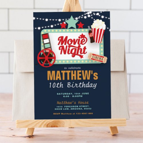 Movie Night Birthday Invitation