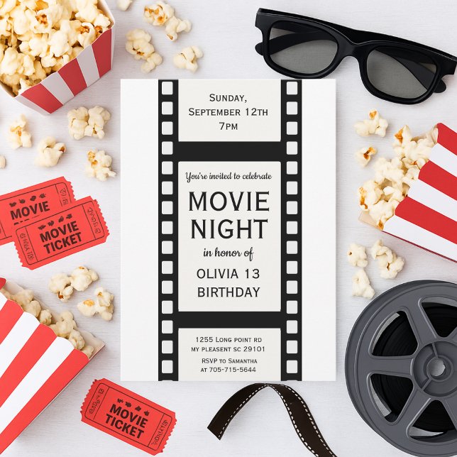 "Movie Night Birthday Invitation | Film Strip Kids (Creator Uploaded)