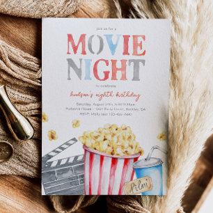 Movie Night Birthday Invitation   Movie Party