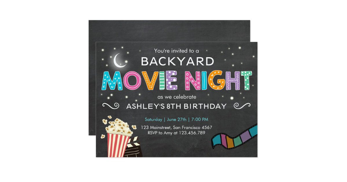 Movie Night Under The Stars Invitations 3