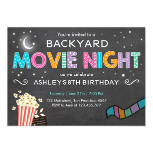 movie birthday invitations zazzle