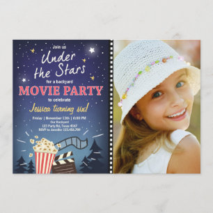 Movie Night Birthday Invitation Under the Stars