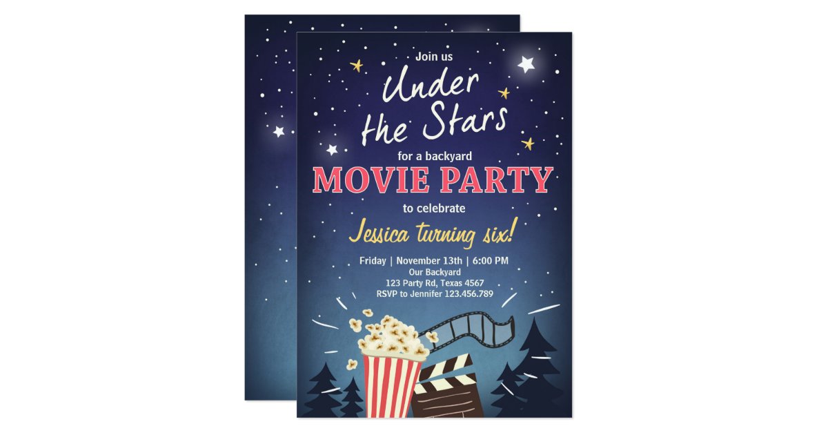 Movie Night Under The Stars Invitations 4