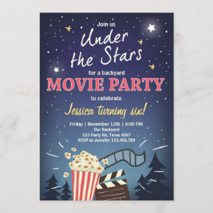 Movie Night Birthday Invitation Under the Stars